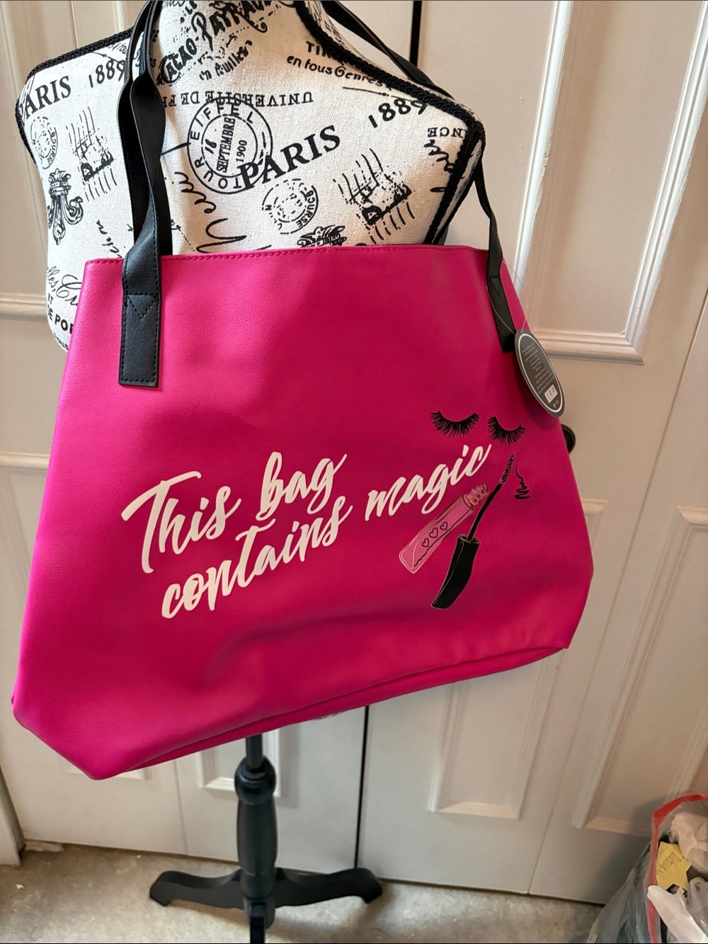 ITEM NO. 79: Hot Pink Tote Bag "This Bag Contains Magic" - Fashion Tote